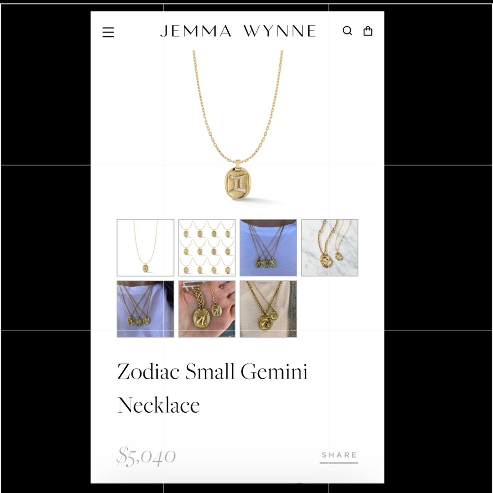 Jemma Wynne Gemini Zodiac Diamond necklace